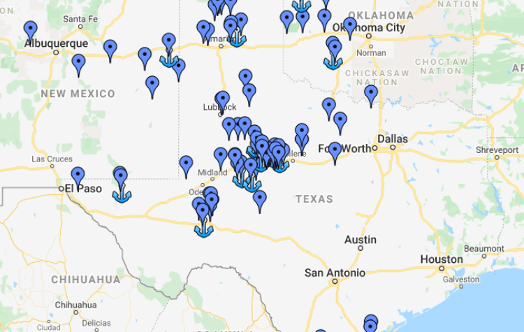 wind farms in west texas map