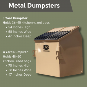 3 and 4 yard metal dumpsters