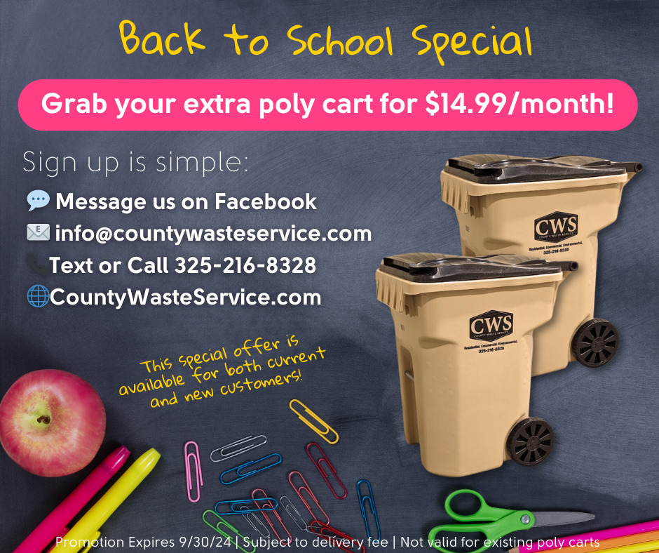 Back to school add an extra trash can for online $14.99